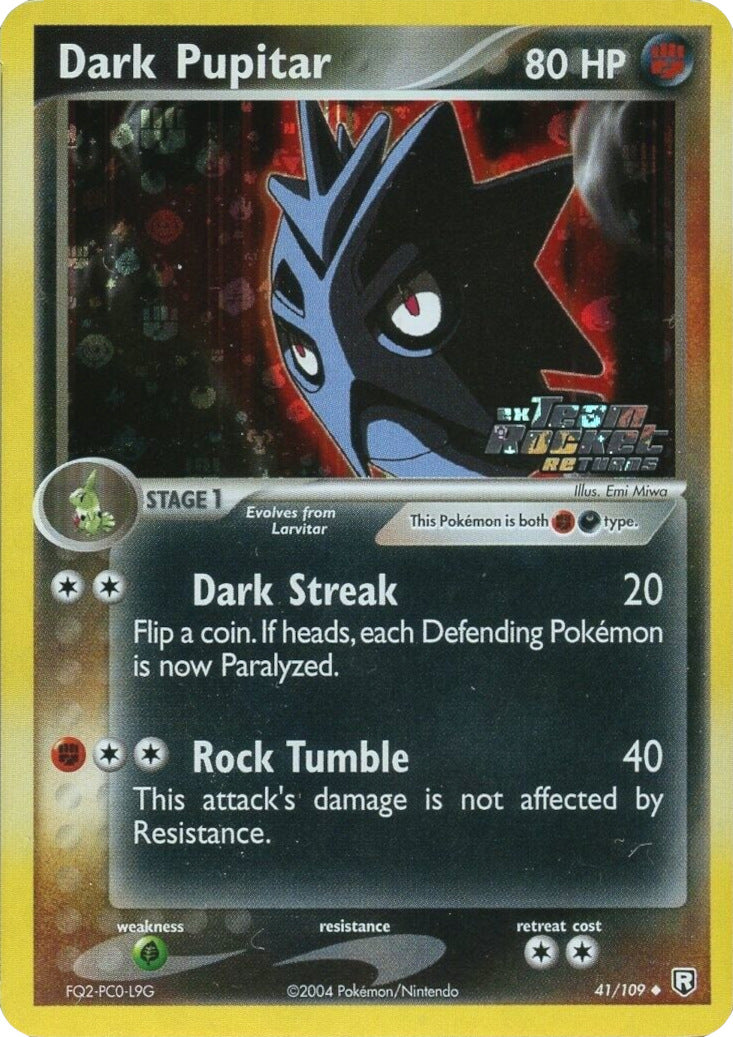 Dark Pupitar (41/109) (Stamped) [EX: Team Rocket Returns] | Good Games Cannington