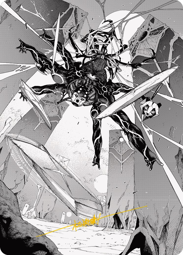 Kaito, Dancing Shadow 2 Art Card (Gold-Stamped Signature) [Phyrexia: All Will Be One Art Series] | Good Games Cannington