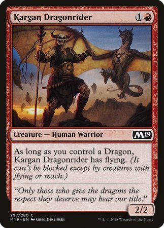 Kargan Dragonrider [Core Set 2019] | Good Games Cannington