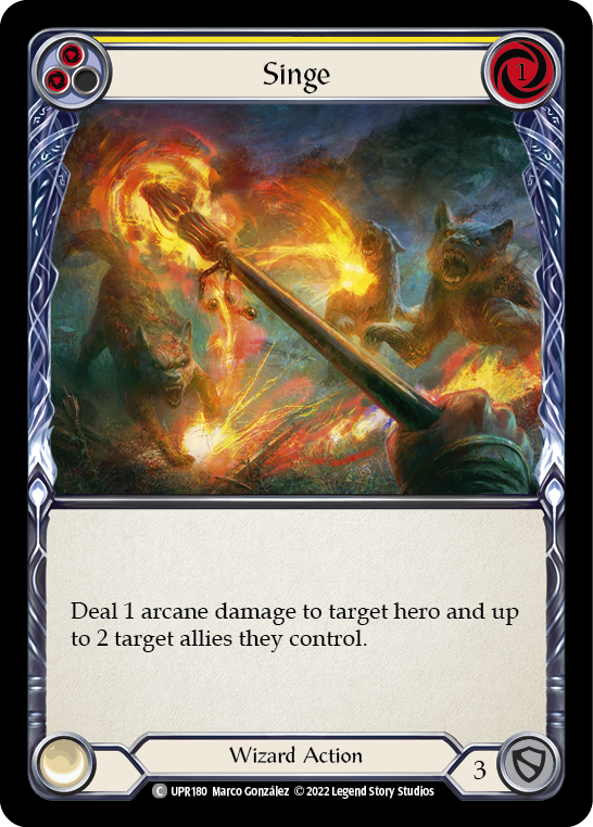 Singe (Yellow) [UPR180] (Uprising)  Rainbow Foil | Good Games Cannington