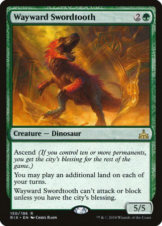 Wayward Swordtooth [Rivals of Ixalan] | Good Games Cannington