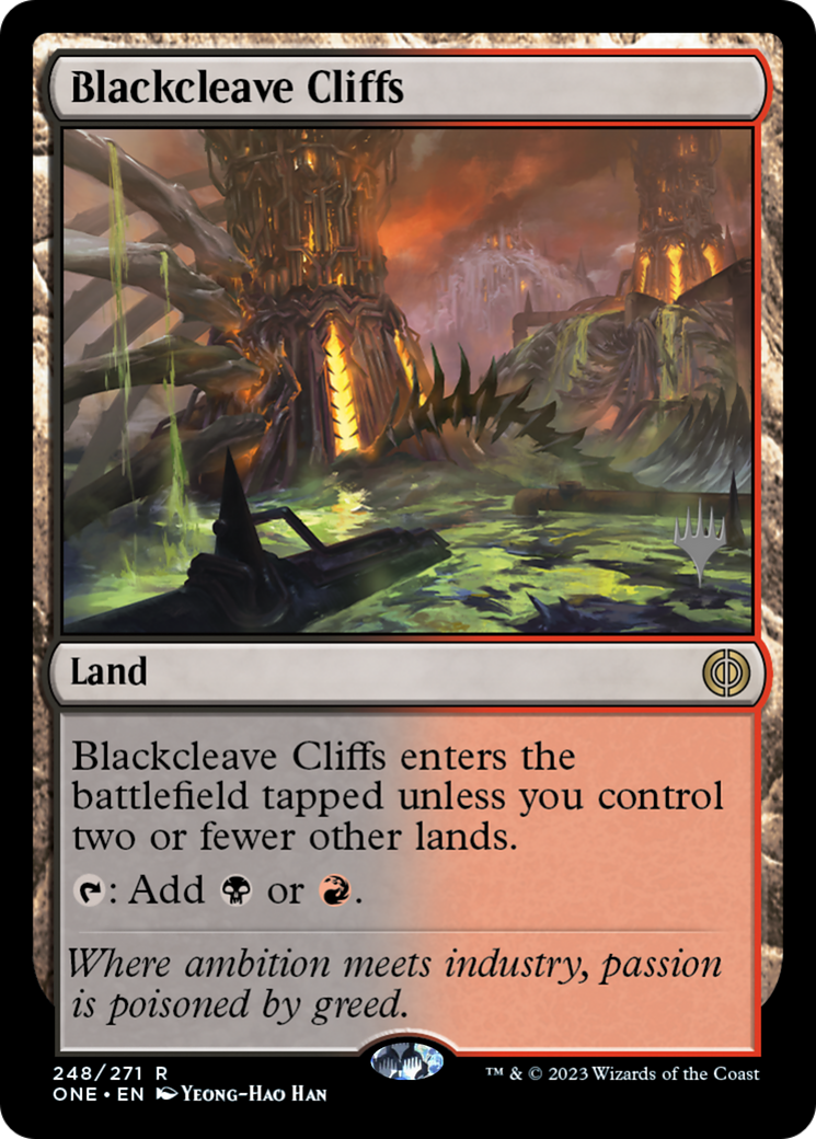 Blackcleave Cliffs (Promo Pack) [Phyrexia: All Will Be One Promos] | Good Games Cannington