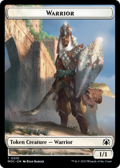 Warrior // Elspeth, Sun's Champion Emblem Double-Sided Token [March of the Machine Commander Tokens] | Good Games Cannington