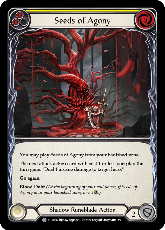 Seeds of Agony (Yellow) [CHN016] (Monarch Chane Blitz Deck) | Good Games Cannington