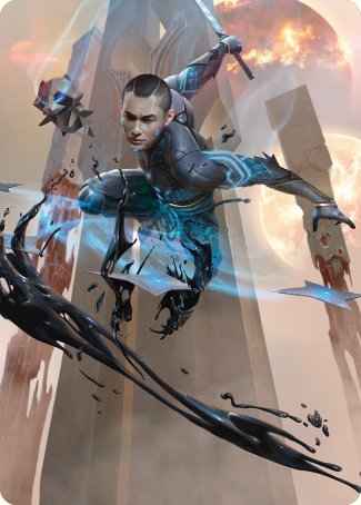 Kaito, Dancing Shadow Art Card [Phyrexia: All Will Be One Art Series] | Good Games Cannington