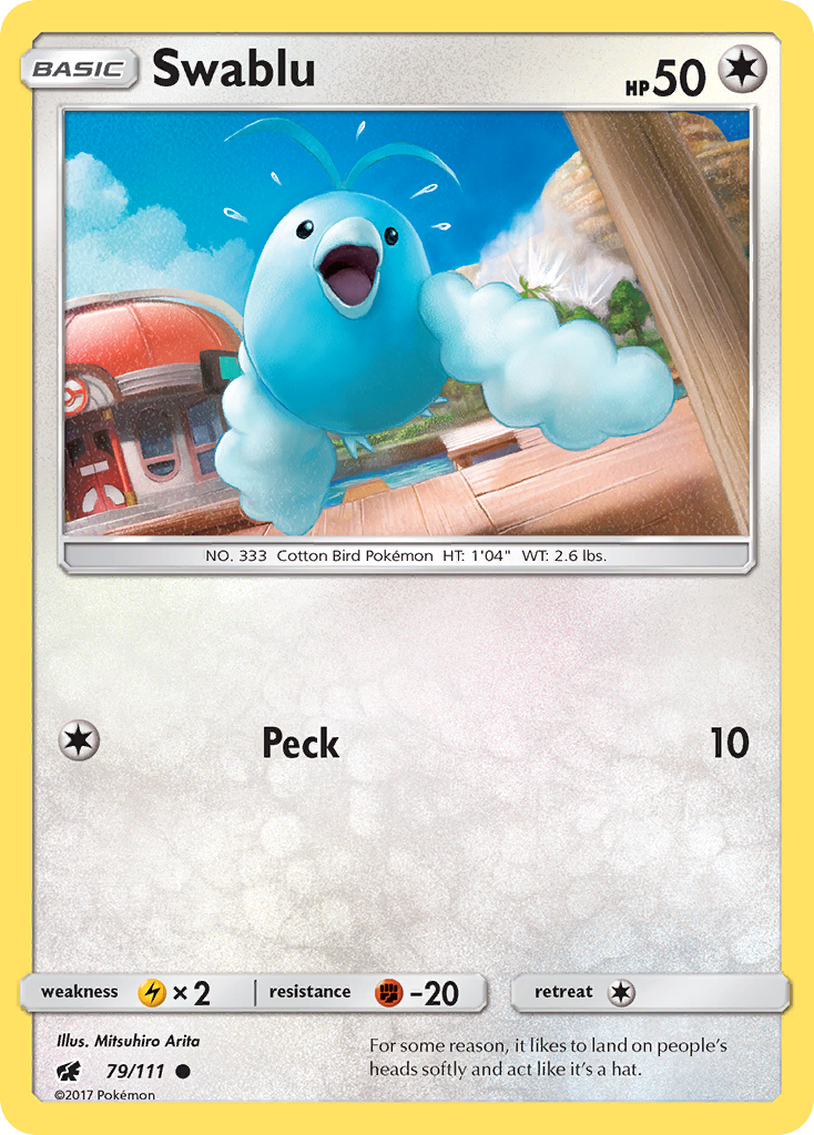 Swablu (79/111) [Sun & Moon: Crimson Invasion] | Good Games Cannington