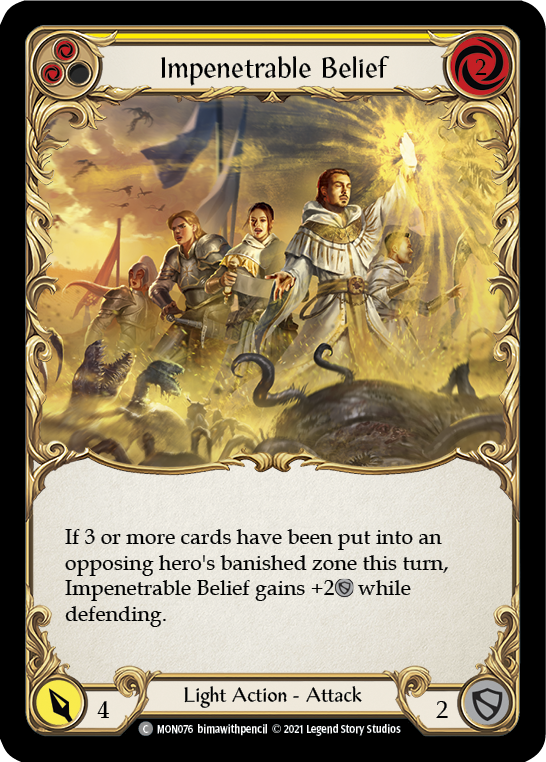 Impenetrable Belief (Yellow) [MON076-RF] 1st Edition Rainbow Foil | Good Games Cannington