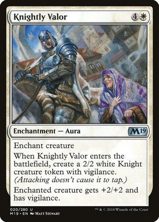 Knightly Valor [Core Set 2019] | Good Games Cannington