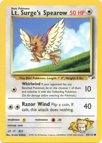 Lt. Surge's Spearow (83/132) [Gym Heroes Unlimited] | Good Games Cannington