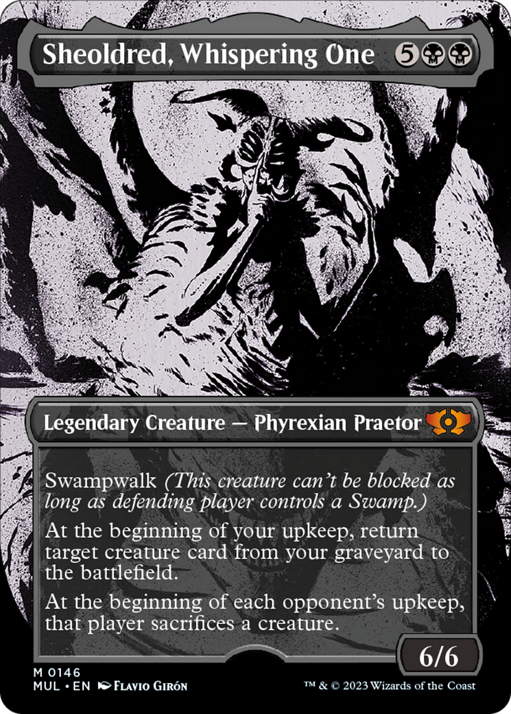 Sheoldred, Whispering One (Halo Foil) [Multiverse Legends] | Good Games Cannington