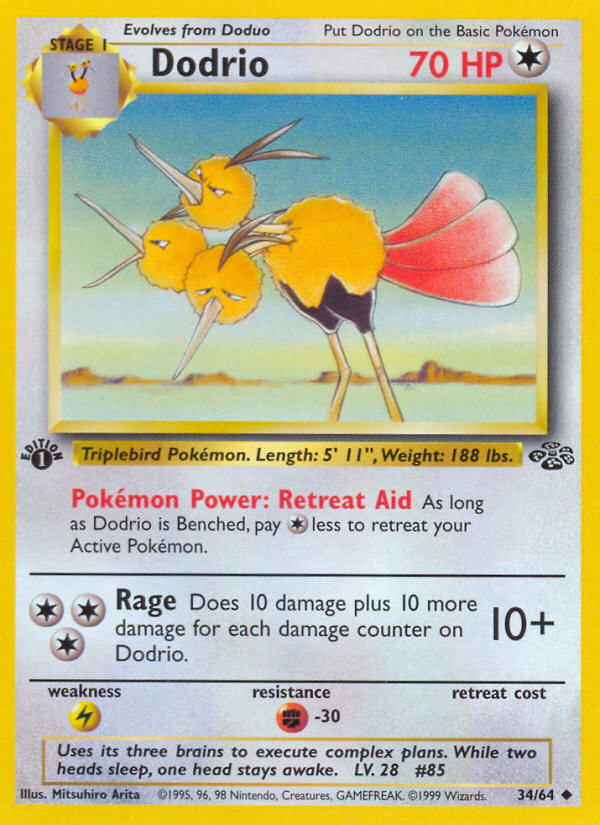 Dodrio (34/64) [Jungle 1st Edition] | Good Games Cannington