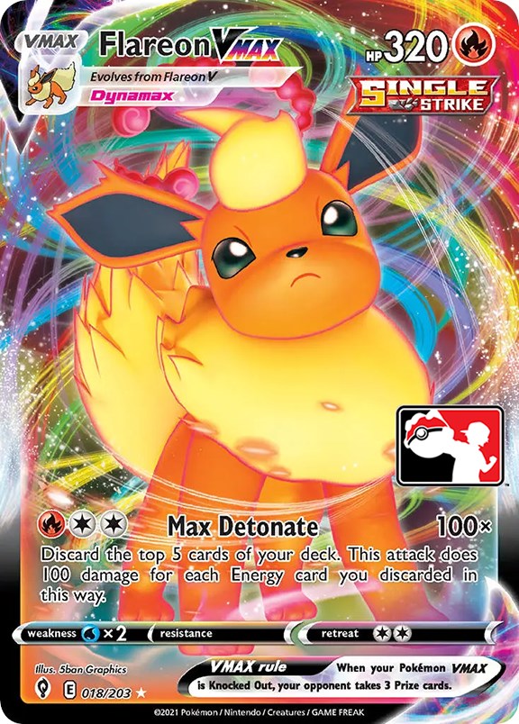 Flareon VMAX (018/203) [Prize Pack Series One] | Good Games Cannington