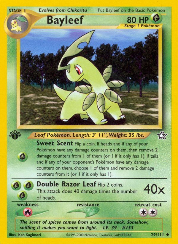 Bayleef (29/111) [Neo Genesis 1st Edition] | Good Games Cannington