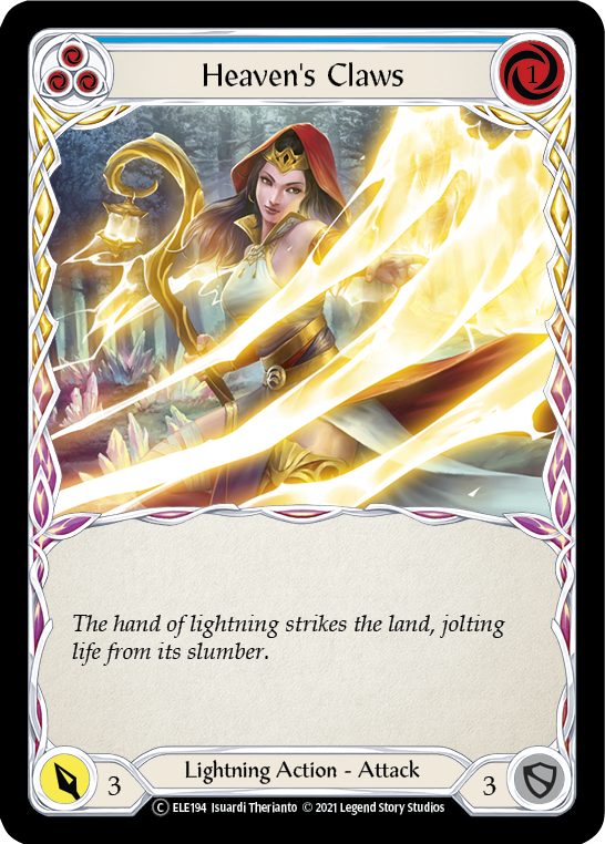 Heaven's Claws (Blue) [U-ELE194] Unlimited Rainbow Foil | Good Games Cannington