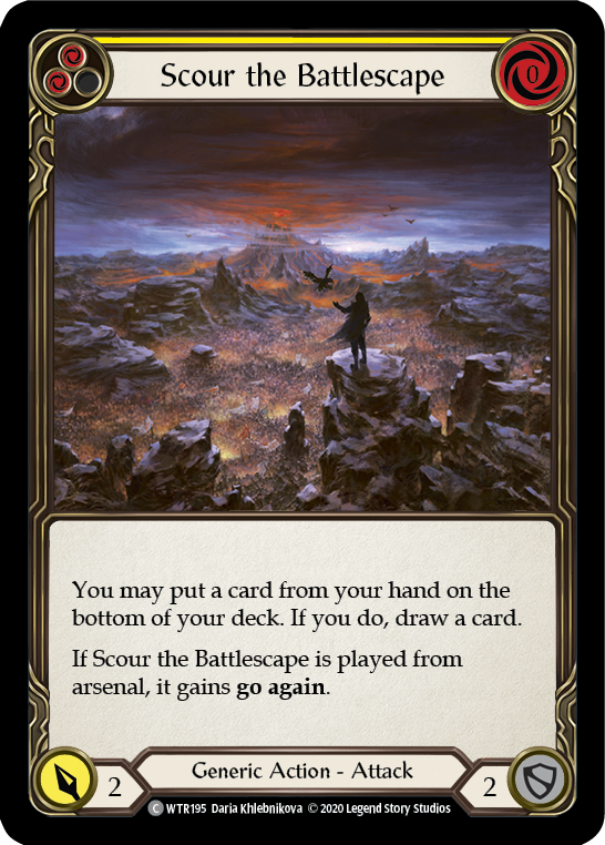 Scour the Battlescape (Yellow) [U-WTR195] (Welcome to Rathe Unlimited)  Unlimited Rainbow Foil | Good Games Cannington