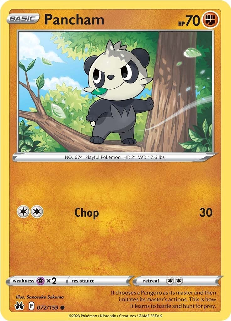 Pancham (072/159) [Sword & Shield: Crown Zenith] | Good Games Cannington