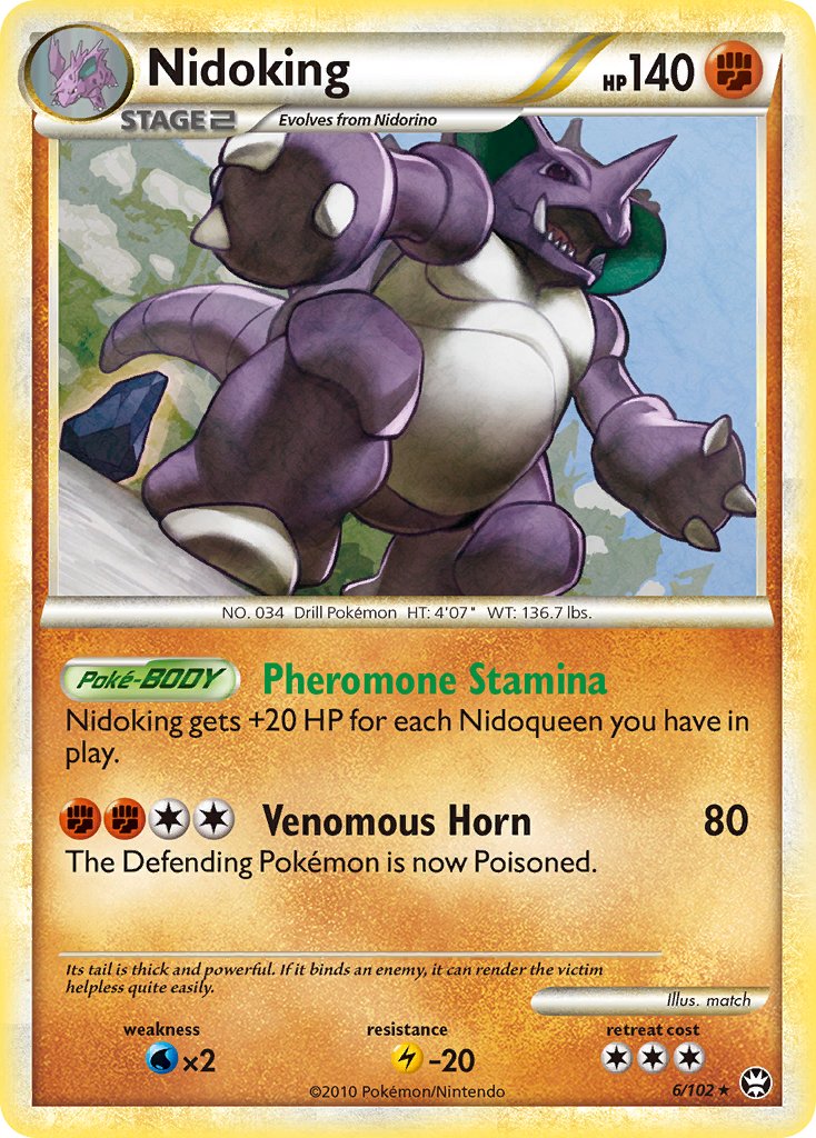 Nidoking (6/102) (Cracked Ice Holo) (Theme Deck Exclusive) [HeartGold & SoulSilver: Triumphant] | Good Games Cannington