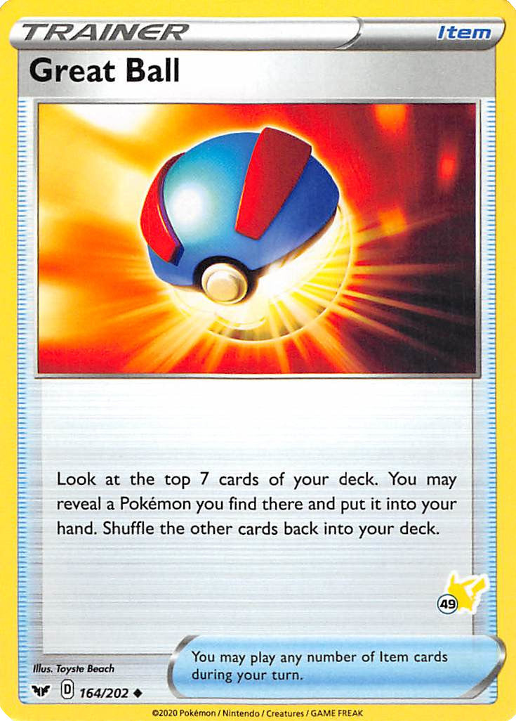 Great Ball (164/202) (Pikachu Stamp #49) [Battle Academy 2022] | Good Games Cannington