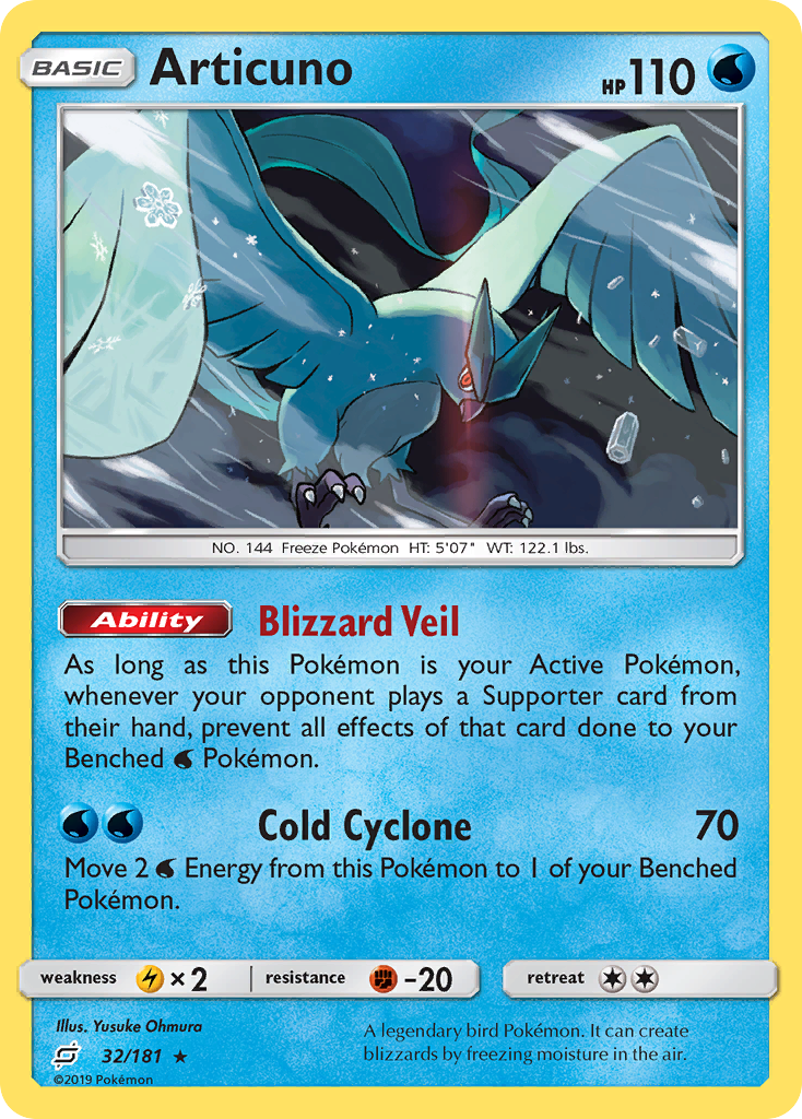 Articuno (32/181) [Sun & Moon: Team Up] | Good Games Cannington