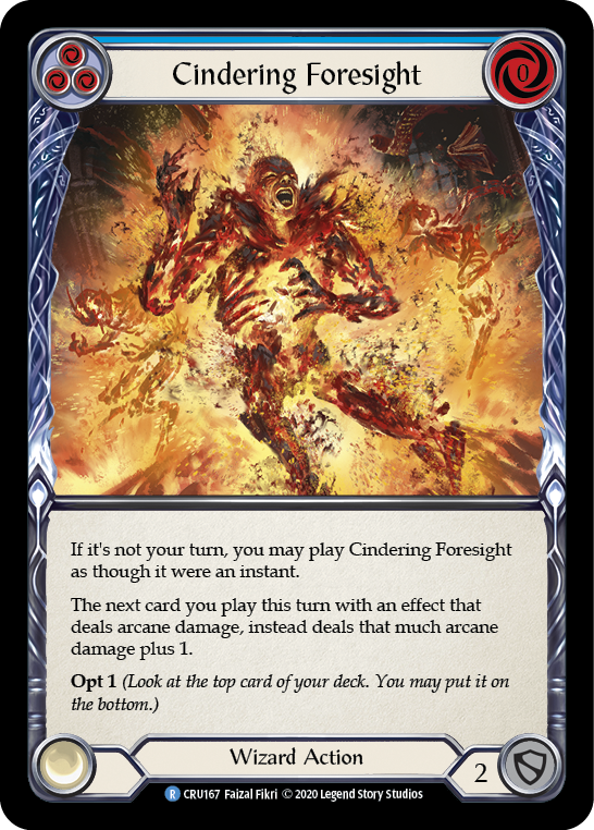 Cindering Foresight (Blue) [CRU167] 1st Edition Normal | Good Games Cannington