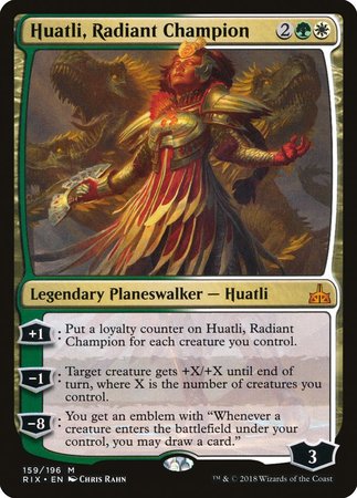 Huatli, Radiant Champion [Rivals of Ixalan] | Good Games Cannington