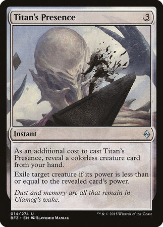 Titan's Presence [Battle for Zendikar] | Good Games Cannington