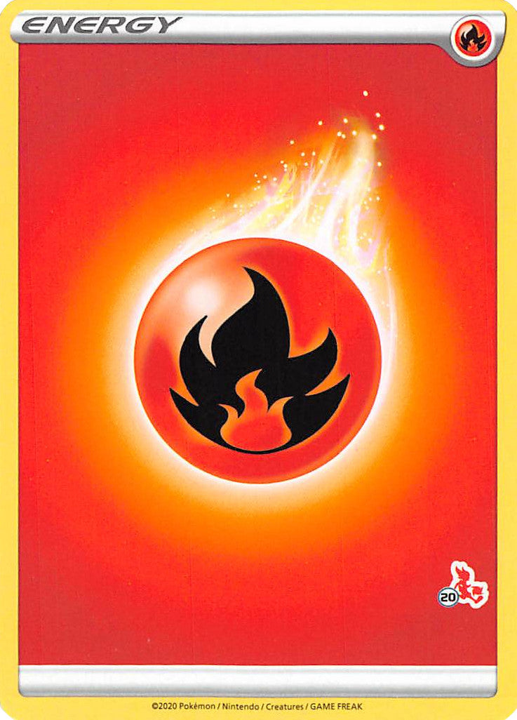 Fire Energy (Cinderace Stamp #20) [Battle Academy 2022] | Good Games Cannington