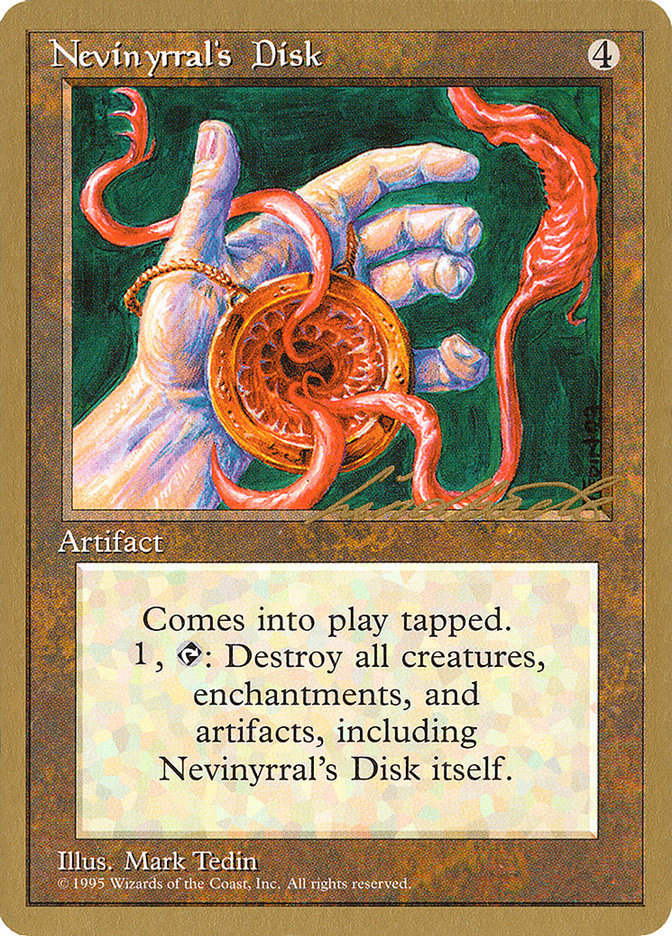 Nevinyrral's Disk (Leon Lindback) [Pro Tour Collector Set] | Good Games Cannington