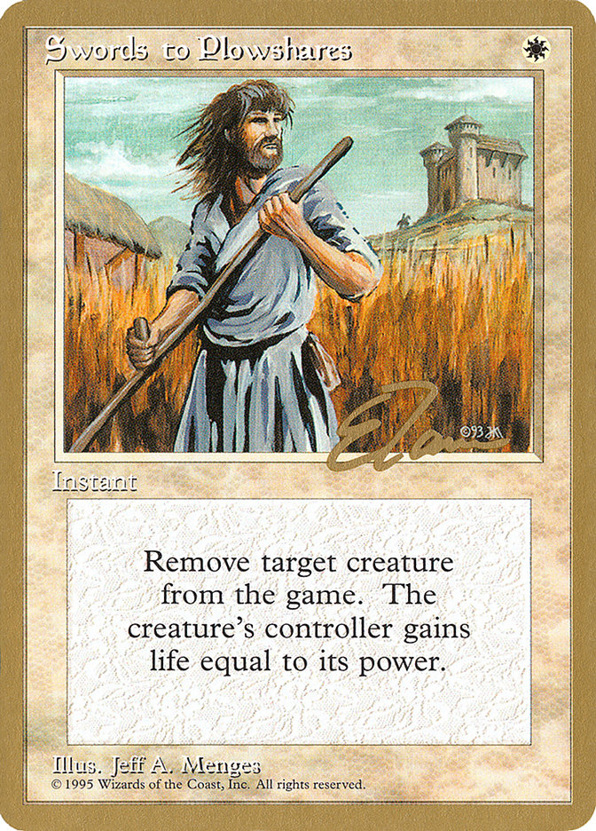 Swords to Plowshares (Eric Tam) [Pro Tour Collector Set] | Good Games Cannington