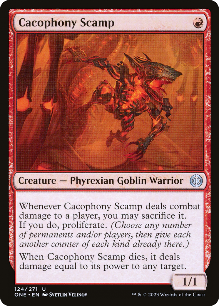 Cacophony Scamp [Phyrexia: All Will Be One] | Good Games Cannington