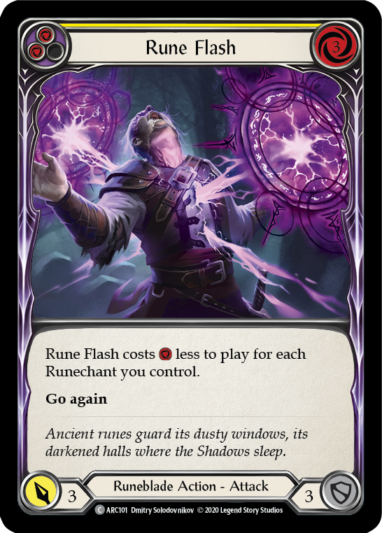 Rune Flash (Yellow) [U-ARC101] Unlimited Rainbow Foil | Good Games Cannington