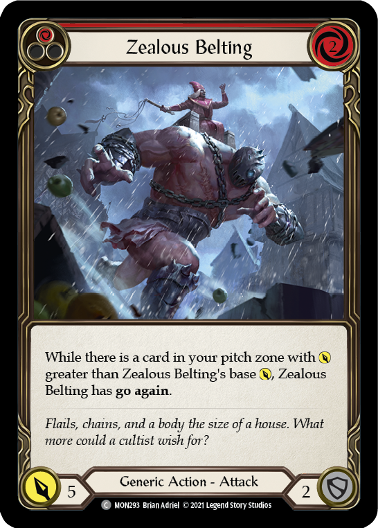 Zealous Belting (Red) [MON293-RF] 1st Edition Rainbow Foil | Good Games Cannington