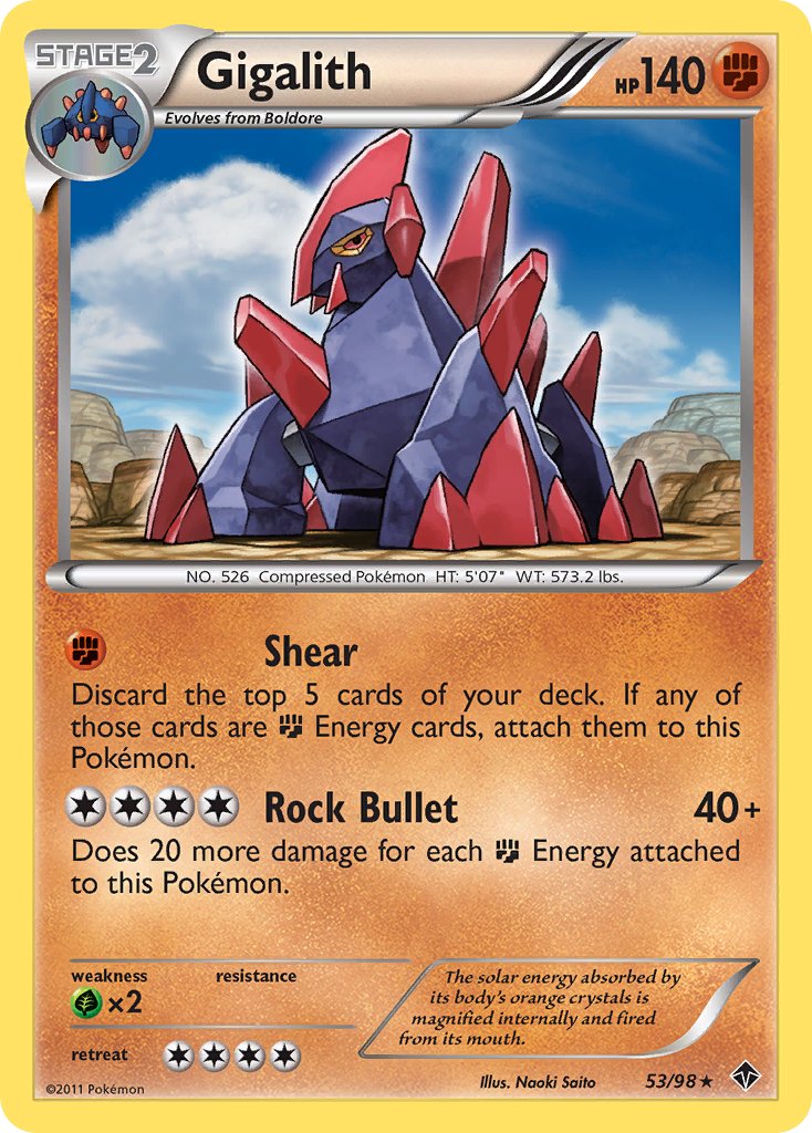 Gigalith (53/98) (Cracked Ice Holo) (Blister Exclusive) [Black & White: Emerging Powers] | Good Games Cannington