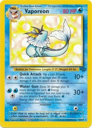 Vaporeon (28/64) [Jungle Unlimited] | Good Games Cannington