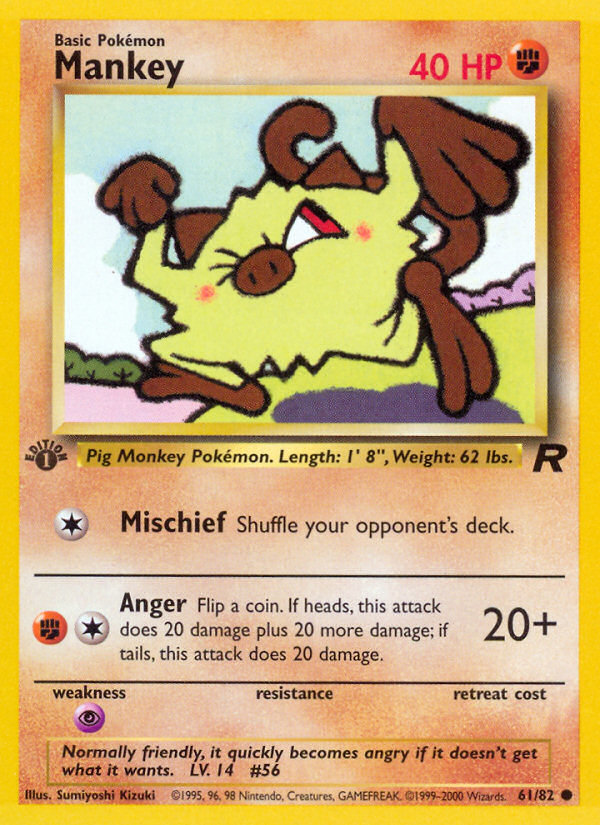 Mankey (61/82) [Team Rocket 1st Edition] | Good Games Cannington