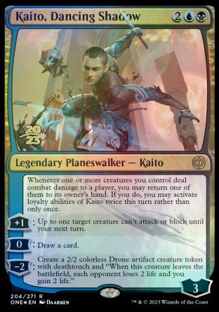 Kaito, Dancing Shadow [Phyrexia: All Will Be One Prerelease Promos] | Good Games Cannington