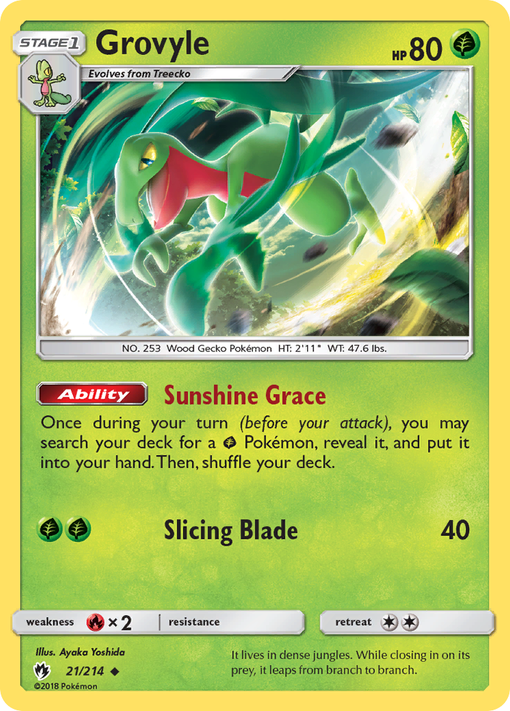 Grovyle (21/214) [Sun & Moon: Lost Thunder] | Good Games Cannington
