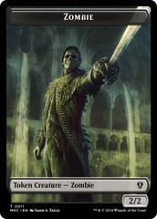 Vizier of Many Faces // Zombie Double-Sided Token [Murders at Karlov Manor Commander Tokens] | Good Games Cannington