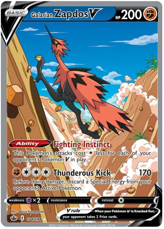 Galarian Zapdos V (174/198) [Sword & Shield: Chilling Reign] | Good Games Cannington