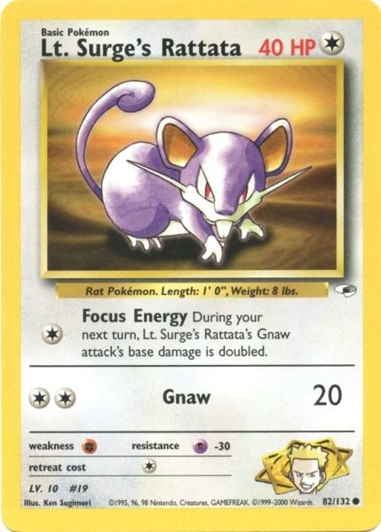 Lt. Surge's Rattata (82/132) [Gym Heroes Unlimited] | Good Games Cannington