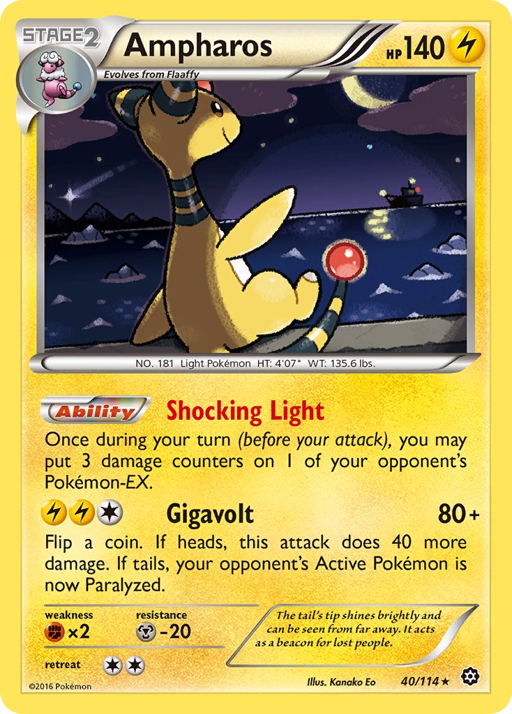 Ampharos (40/114) (Theme Deck Exclusive) [XY: Steam Siege] | Good Games Cannington