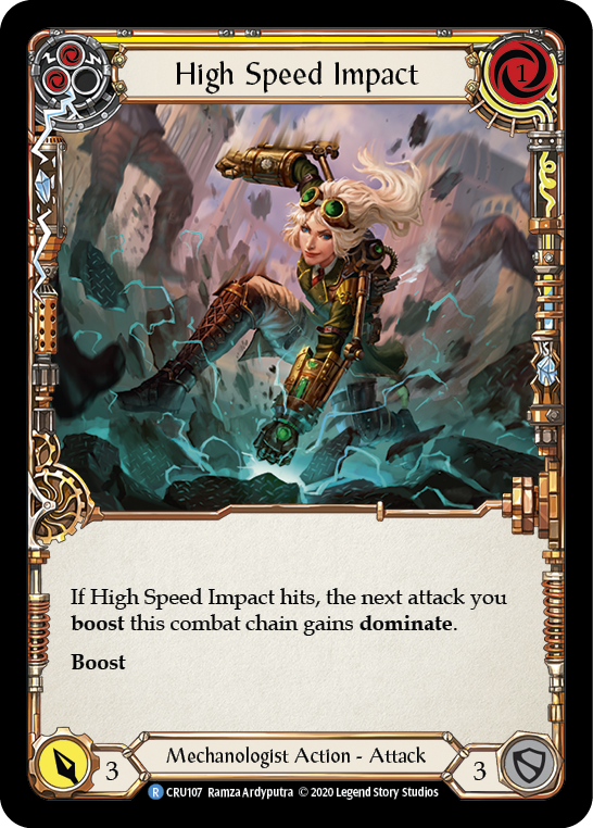 High Speed Impact (Yellow) [CRU107] 1st Edition Rainbow Foil | Good Games Cannington