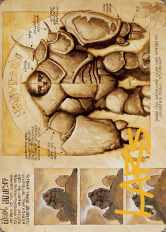 Precursor Golem Art Card (Gold-Stamped Signature) [The Brothers' War Art Series] | Good Games Cannington