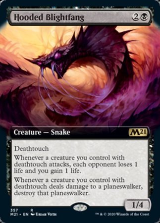 Hooded Blightfang (Extended Art) [Core Set 2021] | Good Games Cannington