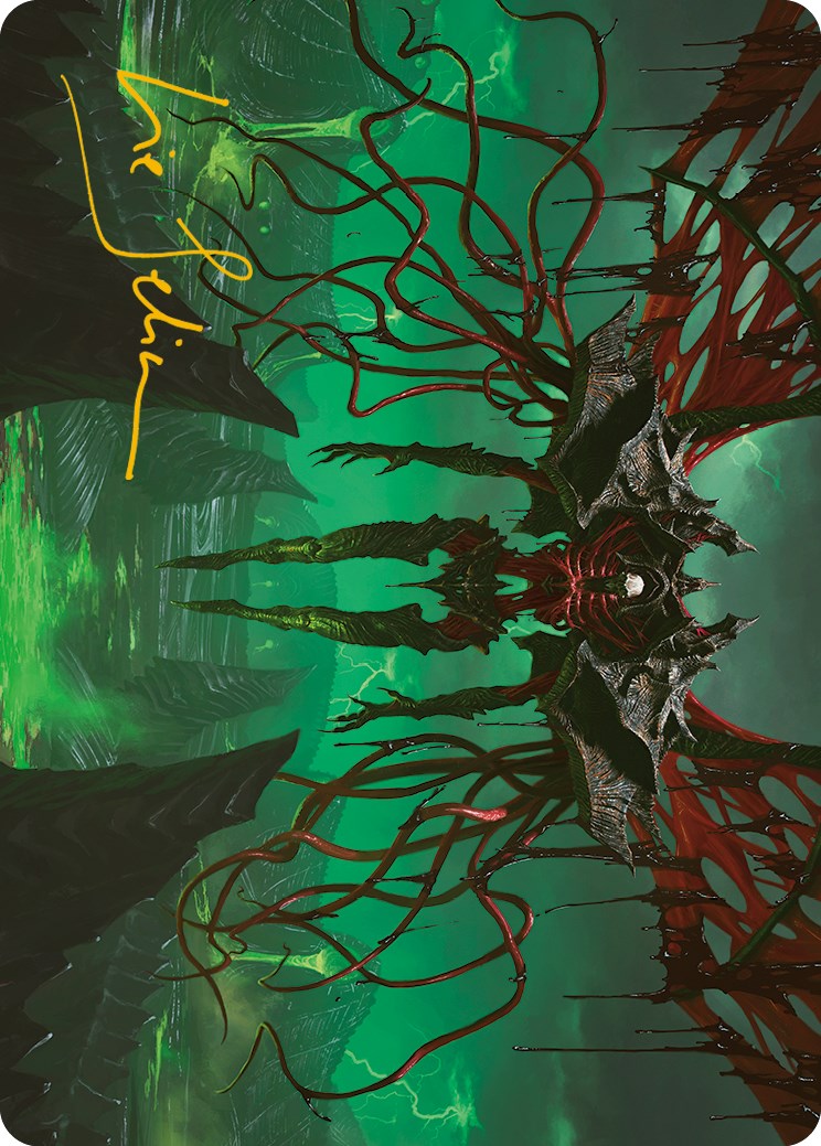 Archfiend of the Dross Art Card (Gold-Stamped Signature) [Phyrexia: All Will Be One Art Series] | Good Games Cannington