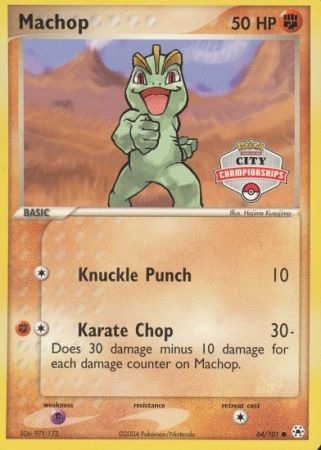 Machop (64/101) (City Championship Promo) [EX: Hidden Legends] | Good Games Cannington