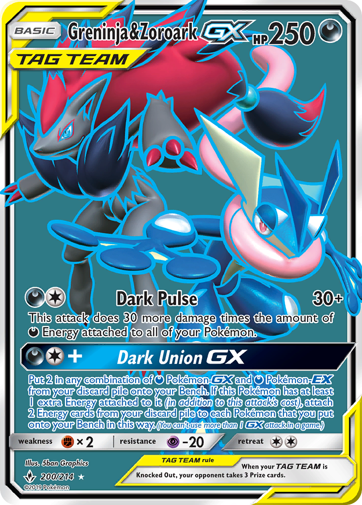 Greninja & Zoroark GX (200/214) [Sun & Moon: Unbroken Bonds] | Good Games Cannington