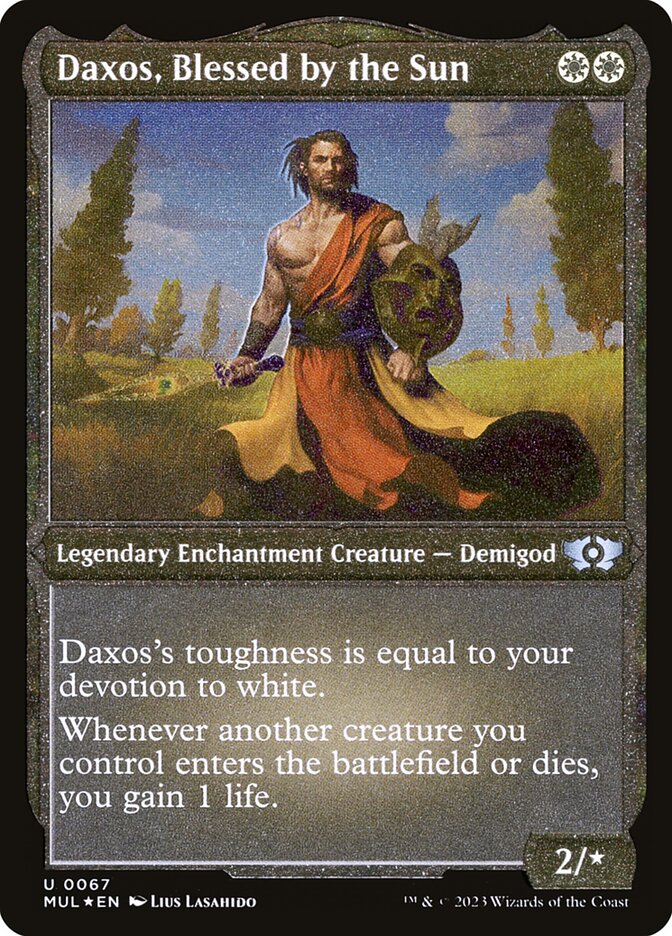 Daxos, Blessed by the Sun (Foil Etched) [Multiverse Legends] | Good Games Cannington
