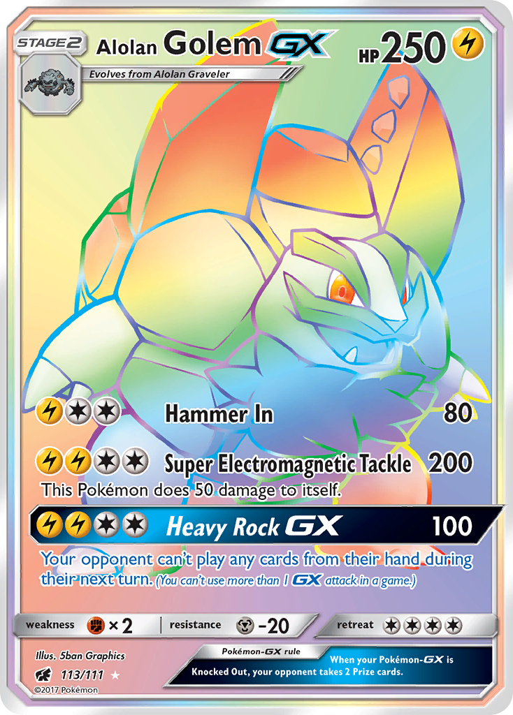 Alolan Golem GX (113/111) [Sun & Moon: Crimson Invasion] | Good Games Cannington