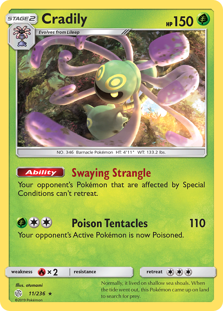 Cradily (11/236) [Sun & Moon: Cosmic Eclipse] | Good Games Cannington